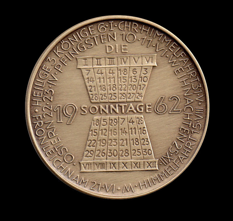 1962 PORSCHE CHRISTOPHORUS Calendar Coin Münze Medaille eBay