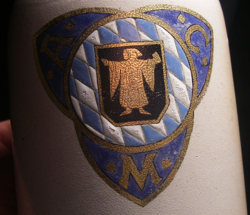 ACM MUNICH BAVARIA   vintage stoneware BEER STEIN 1930  