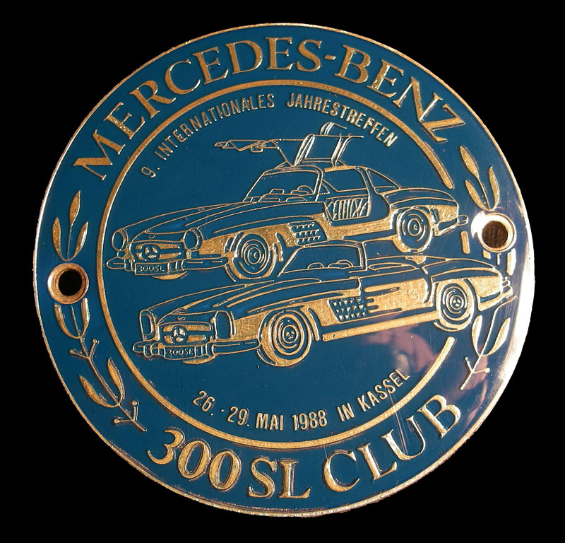 MERCEDES BENZ 300 SL MEETING KASSEL BADGE 1988   