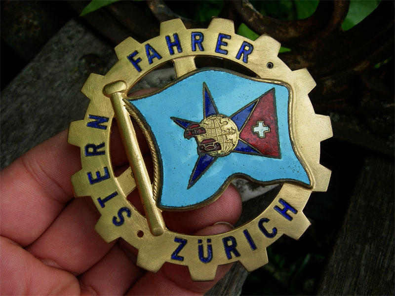 Sternfahrer Zürich Switzerland 1950´S Enamel Car Badge Radiator RARE